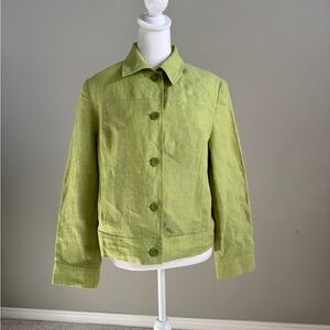 Talbots Lime Green Irish Linen Jacket Classic Size 8